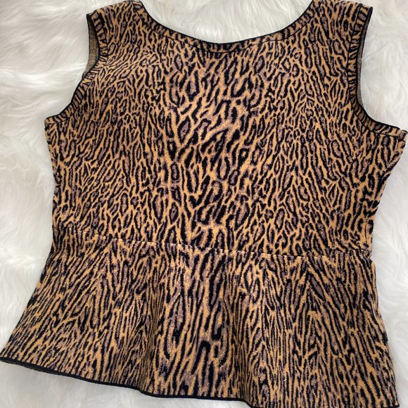Maxwell Made Leopard Print Knit Corset Sleeveless Top NWT Women's Size Medium - Picture 2 of 11